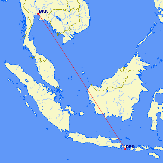 bkk dps - REVIEW - Thai Airways : Business Class - Bangkok to Bali Denpasar (B772)