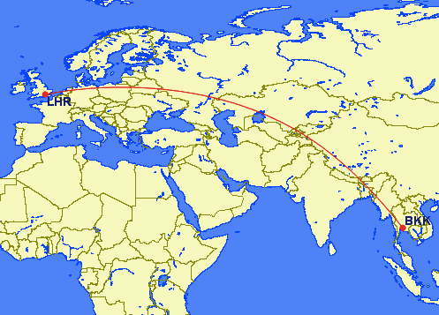 lhr bkk - Sun, Snow and Sushi - One Week, OneWorld F Round The World