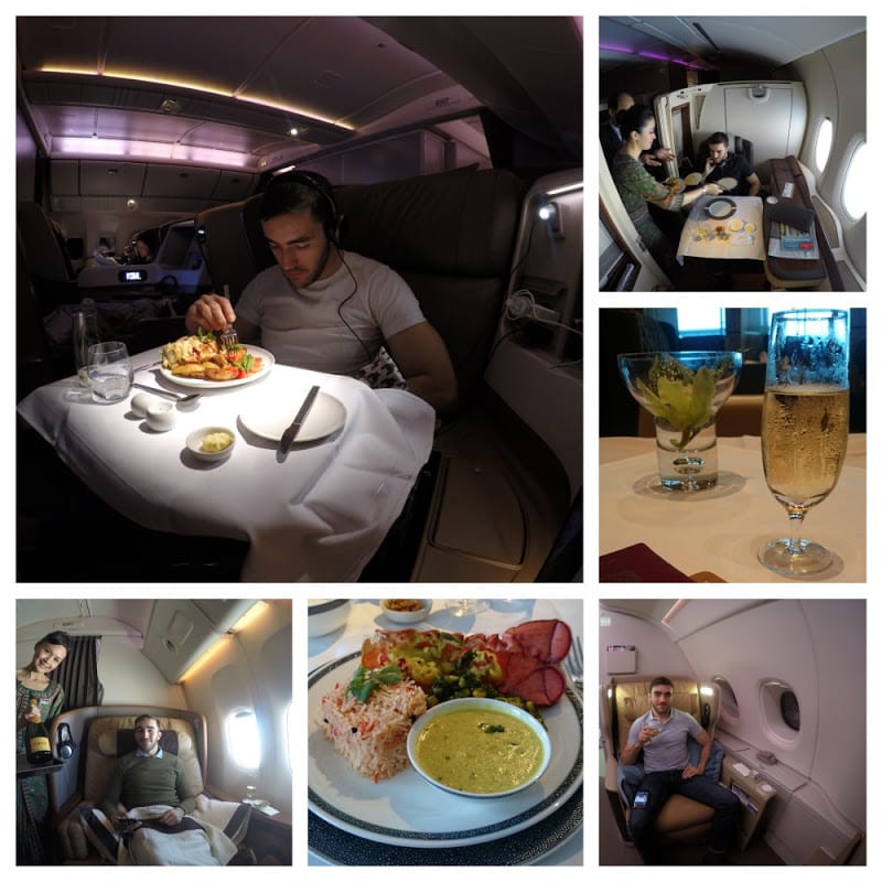 SQ Sampler collage - REVIEW - JAL : First Class - Tokyo Haneda to London (B77W)