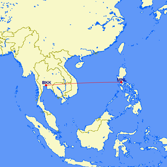 bkk mnl - REVIEW - Thai Airways : Business Class - Manila to Bangkok (B772)