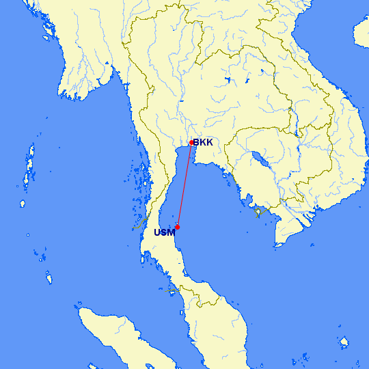 bkk usm - REVIEW - Thai Airways : Economy Class - Koh Samui to Bangkok (B737)