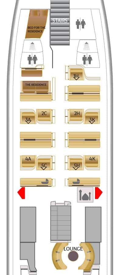 EY A380 F seatmap - REVIEW - Etihad Airways : First Class Apartment - London to Abu Dhabi (A380)