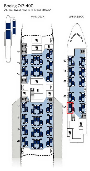 BA 747 64a - REVIEW - British Airways : Updated Club World Service - London to New York JFK (B747 Upper Deck)