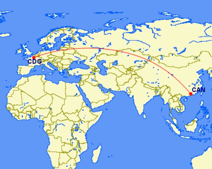 cdg can map - REVIEW - Air France : Business Class - B772 - Paris CDG to Guangzhou CAN