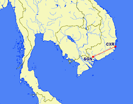 cxr sgn map - REVIEW - Vietnam Airlines : Business Class - A321 - Saigon SGN to Cam Ranh CXR