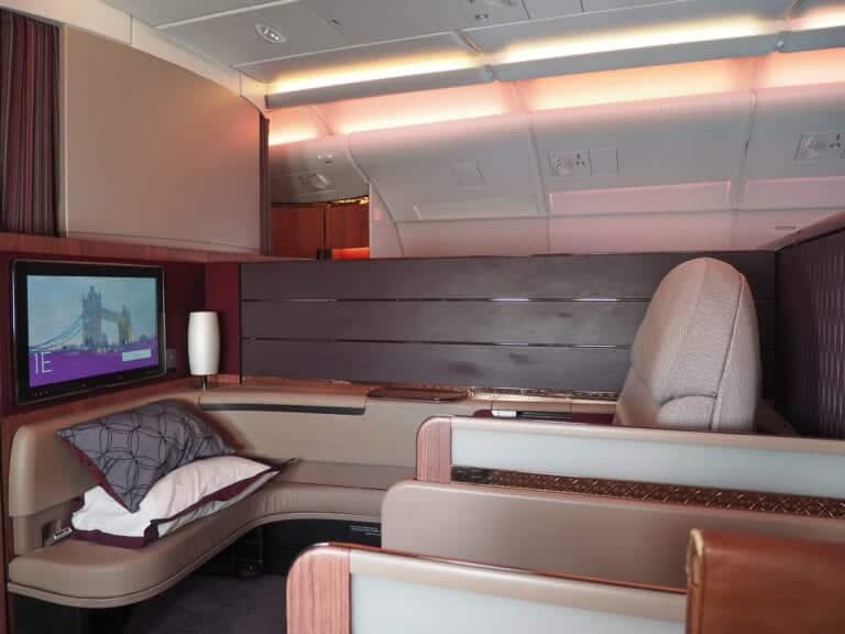 QR F A380 LHR 14 768x576 - REVIEW - Qatar Airways : First Class - A380 - Doha (DOH) to London (LHR)