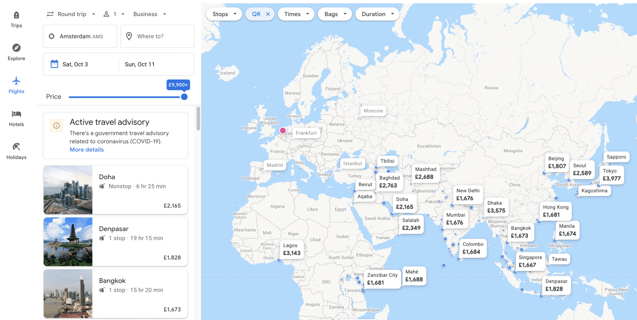 from ams map - How to get incredible deals with Qatar's latest COVID-19 travel policy