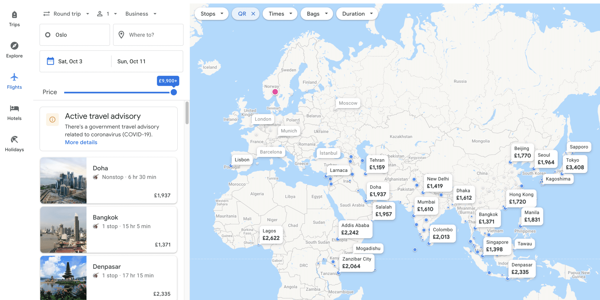 map view - How to get incredible deals with Qatar's latest COVID-19 travel policy