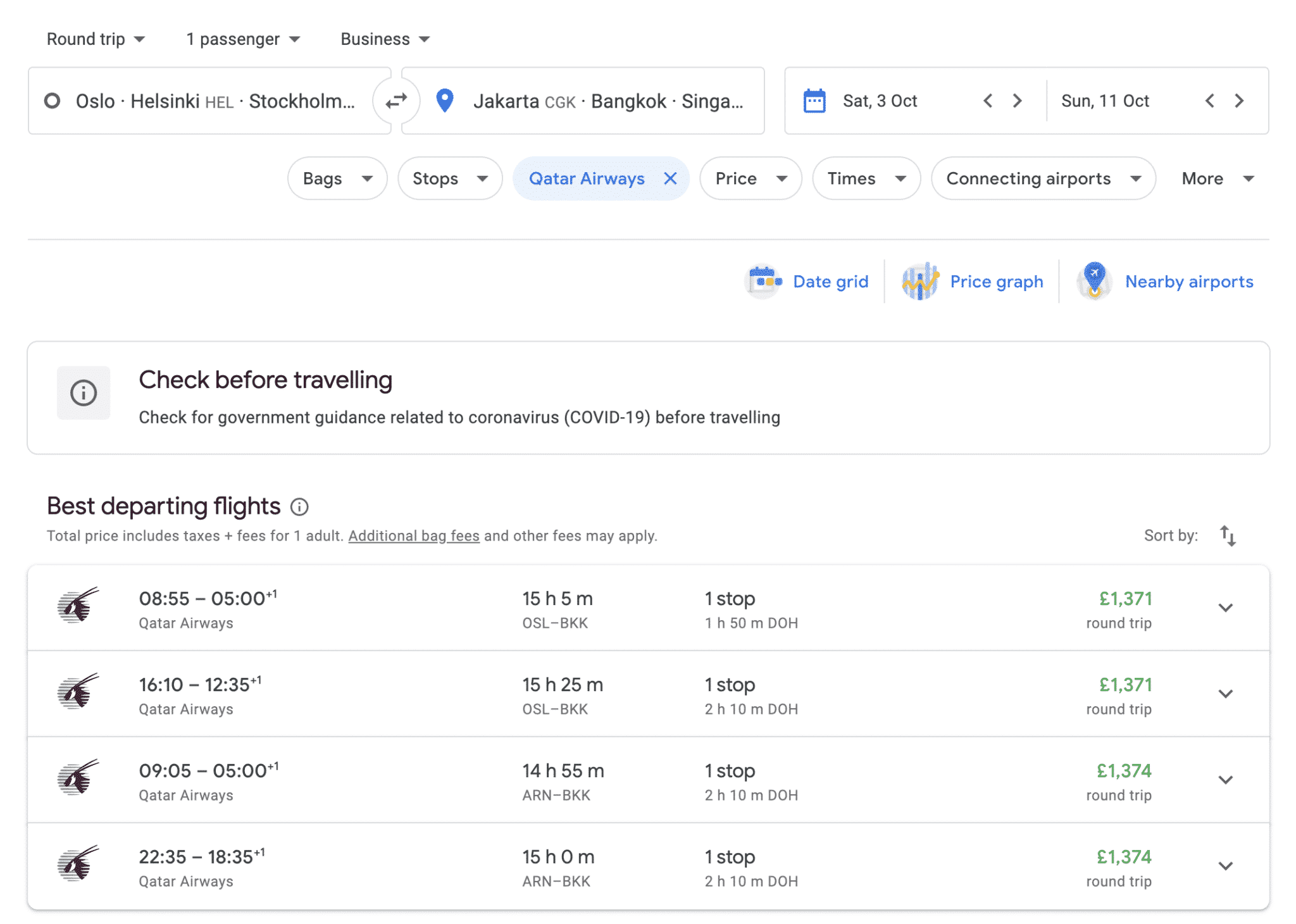 osl bkk example - How to get incredible deals with Qatar's latest COVID-19 travel policy