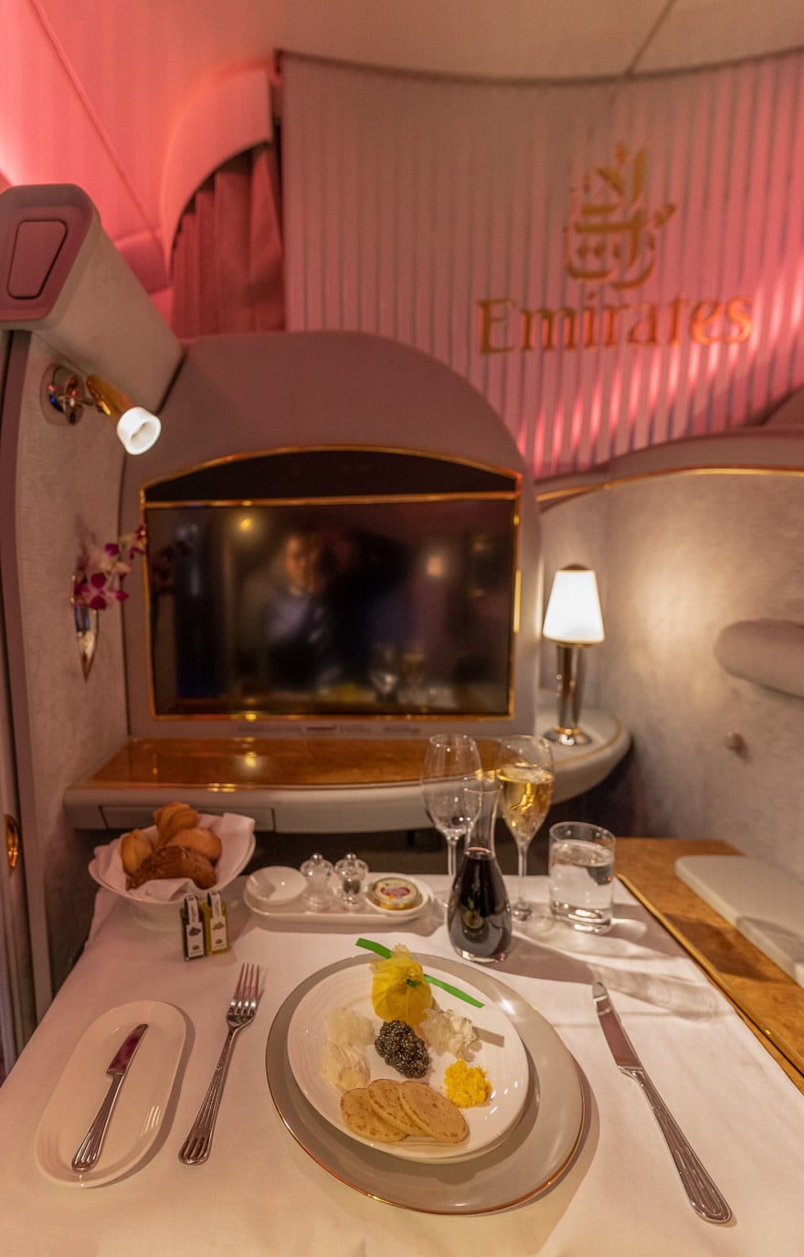 first class cabin- some suite privacy doors closed - Picture of Emirates -  Tripadvisor