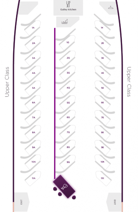 vs787 seatmap 450x687 - REVIEW - Virgin Atlantic : Upper Class - B787 - London (LHR) to San Francisco (SFO)