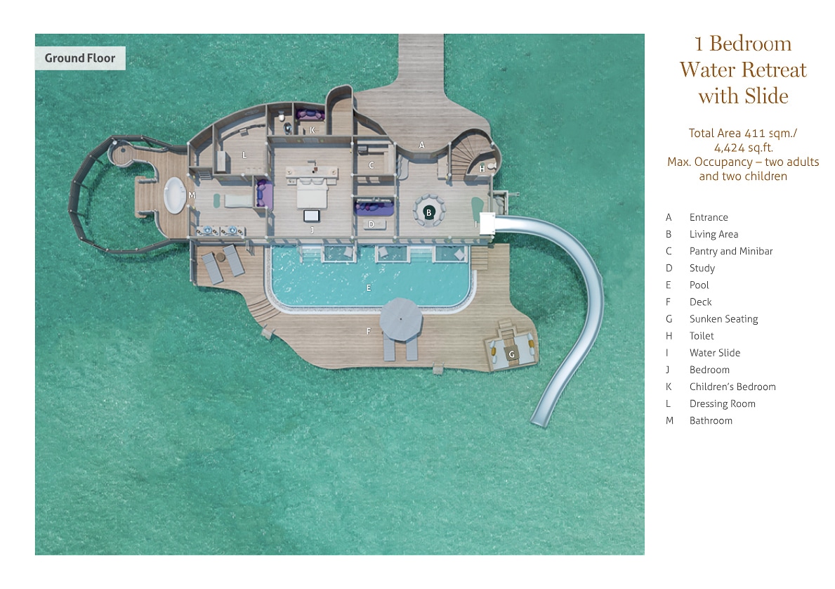 Soneva Jani - Water retreat ground floor plan
